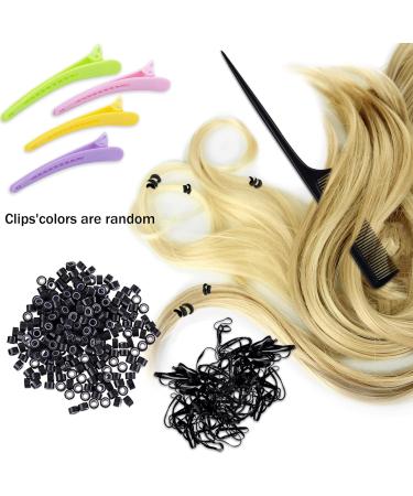 Duufin Hair Extensions Kit 500 Pcs Black Micro Rings, Plier, Needle Threader, Clips, Comb, Rubber Bands - Buy Online on GoSupps.com