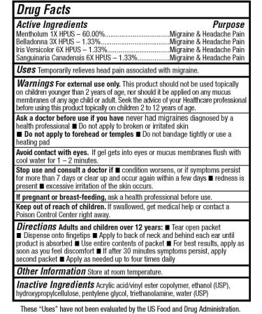 Stopain Migraine Headache Pain Relief Gel Packets - USA Made, Max Strength, Fast Acting & Research Proven - Topical Solution with No Side Effects - HSA FSA Approved - Buy Online on GoSupps.com