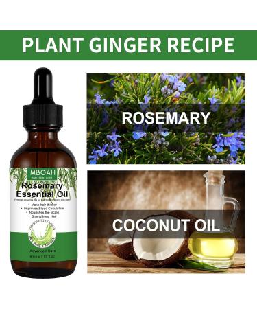 Organic Rosemary Oil Hair Growth - 60ml Natural Essence Pure Essential Oil for Hair Skin and Body Care - Stimulates Hair Growth Strengthens Hair Follicles Promotes Healthy Scalp - Buy Online on GoSupps.com