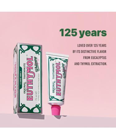 Euthymol Whitening Toothpaste 75ml | Non-GMO | Gluten Free | Vitamin E | Plaque Removal | Cavity Protection | Antibacterial | Freshens Breath | Dental Care | Enamel Protection | Pack of 1 - Buy Online on GoSupps.com