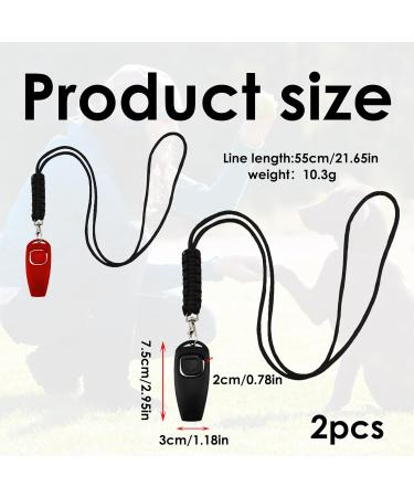 2-Piece Dog Whistle Set | R tter Clever Recall & Training Clicker | High Frequency Black/Red Dog Whistle for Effective Recall - Buy Online on GoSupps.com