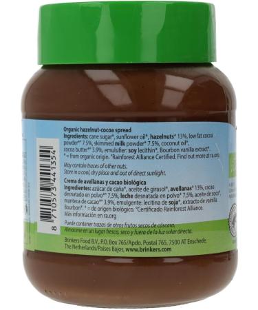 CREMA DE UNTAR DE CHOCOLATE Y AVELLANAS ORGANIC 400GR NUSCOBIO - Buy Online on GoSupps.com