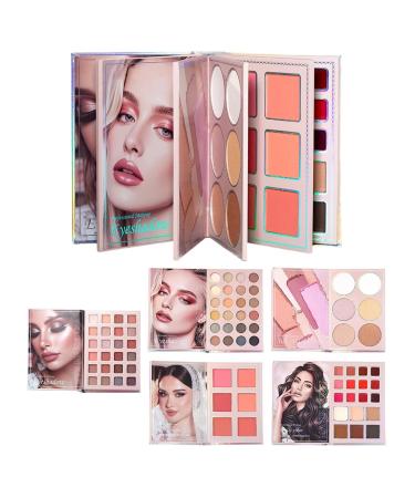 Palette de Maquillage Style Livre de Mode - Palette de Maquillage Visage D' Paupi res Portable | Pour tudiants Voyageurs D butants Quotidien F tes Mariage Et