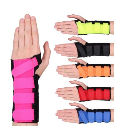 Solace Bracing Cool-Flow Wrist Support (6 Colours) - British Made & NHS Supplied Wrist Brace w/Metal Splint - #1 for Carpal Tunnel Arthritis Tendonitis RSI Fractures & More - Pink - L - Left Large - Left Hand Pink
