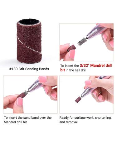 Melodysusia 300Stk Grinding Sleeve Nail Cutter Attachment - 180 Grit Cap & Mandrel for Manicure Pedicure Nail Art & Care (Red) - Buy Online on GoSupps.com