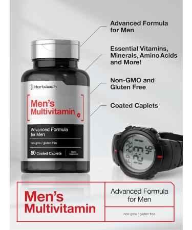 Horb ach Mens Multivitamin | 60 Caplets | Advanced Formula | with Vitamin C D Magnesium Minerals & More | Non-GMO & Gluten Free Supplement - Buy Online on GoSupps.com