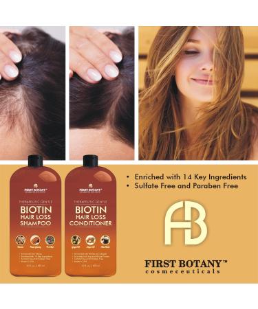 Hair Growth Shampoo Conditioner Set - Anti Hair Loss Biotin with DHT Blockers | For Men and Women | All Hair Types | Sulfate-Free - 2 x 16 fl oz Ginger - Buy Online on GoSupps.com