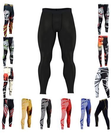 Roar MMA Compression Pants Gym Workout Exercise Spats Simple Black Small