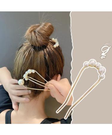 2 Piece Hair Clip Pin U Shaped Hairpin Hair Stick French Style Hair Stick U Shaped Hair Pins U Shaped Hair Pin Accessories for Women Girls Hair Styling Accessories (Gold) - Buy Online on GoSupps.com