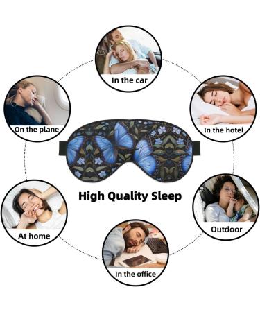 SSIMOO Blue Butterflies Sleep Mask - Adjustable Breathable & Fashionable Eye Mask for Comfortable Sleep - International Shipping Available - Buy Online on GoSupps.com