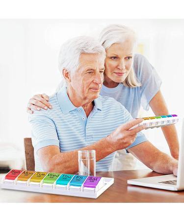 7 Days AM PM Pill Organizer - BPA-Free 2 Times a Day Large Weekly Pills Case for Vitamins and Medicine - Buy Online on GoSupps.com