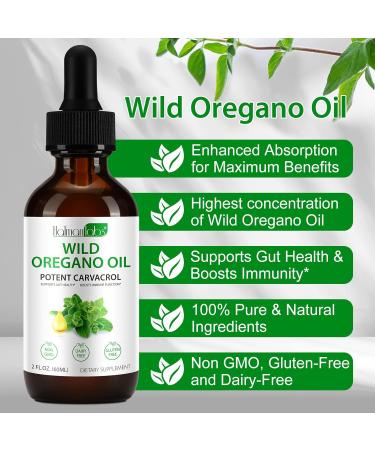 Organic Oregano Oil Liquid Drops Natural Herbal Supplement with Oil of Oregano Drops Immune Digestive Support & Energy Non-GMO Gluten Free 2 FL OZ 2 Fl Oz (Pack of 1) - Buy Online on GoSupps.com