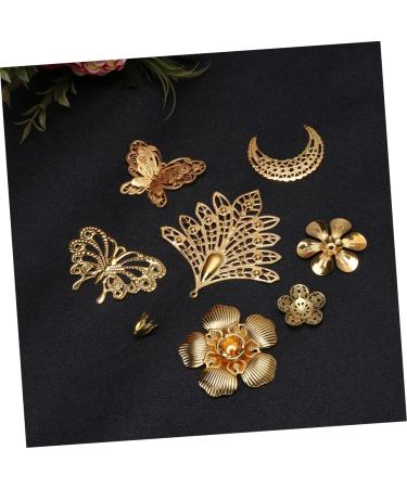 COHEALI 37pcs Bridal Headpiece Gold Butterfly Charm Metal Hollow 3d Charms Crafts Hollow Out Bride Beads - Buy Online on GoSupps.com