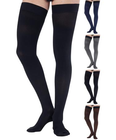 Absolute support opaque compression stockings with handle for men class 2 20-30mmhg-graded compression socks for varicose veins lymphedema lymphedema lymphedema-support stockings black 5x large 5x-large black