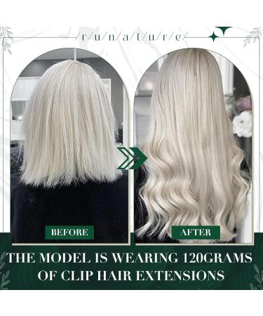 Runature 25cm Blonde Clip-In Extensions - Real Remy Hair #800 50g 3 Pieces for Seamless Transformation - Buy Online on GoSupps.com