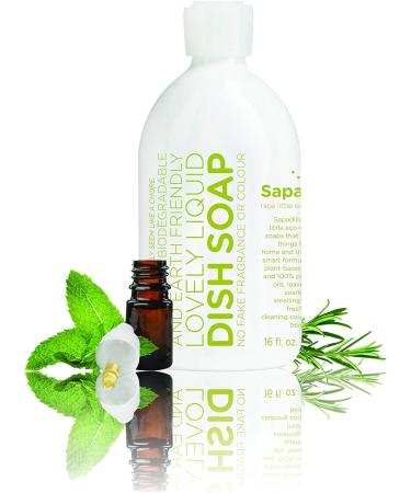 Sapadilla Dish Soap Rosemary Peppermint - 16 Fl Oz | Eco-Friendly Vegan & Biodegradable - Buy Online on GoSupps.com