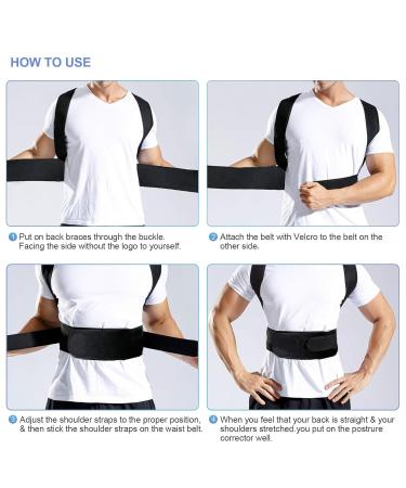 Back Brace Posture Corrector for Men & Women - Adjustable Upper Back Support & Spine Straightener (Pink M) | Improve Posture & Comfort - Buy Online on GoSupps.com