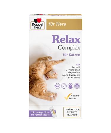 Doppelherz Relax Complex for cats - with alpha -caszepine and L -tryptophan - support for mental well -being - 25 creamy licks - Buy Online on GoSupps.com