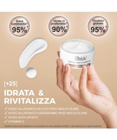 Dul c - Skincare Cosmetics - Skin Brightening Cream MAGNIFICA 50 g Hydrating and Revitalizing with Alpha Lipoic Acid Hyaluronic Acid Vitamin C Red Grapes Antioxidants Made in Italy MAGNIFICA Cream - Buy Online on GoSupps.com