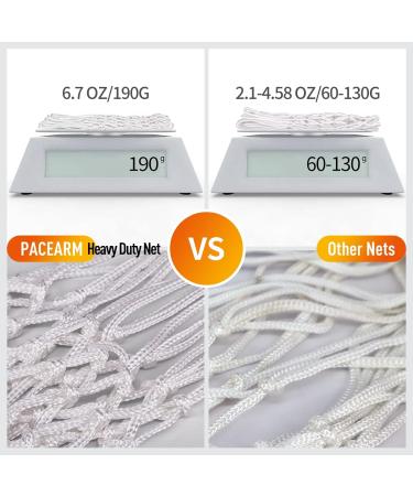 PaceArm Heavy Duty Basketball Net Replacement - All Weather Anti Whip - Indoor & Outdoor Use - 12 Loops - White (1-Pack) - Buy Online on GoSupps.com