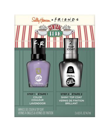 Sally Hansen Miracle Gel Friends Duo 2 pack: THE ONE WITH (LAVENDOOR & TOP COAT SHINY) 0.25 Fl Oz (Pack of 2)