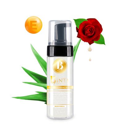 BINTA BEAUTY ORGANICS 100% NATURAL AND ORGANIC FOAMING MOUSSE IT HELPS PREVENT FRIZZ SOFTLY DEFINE CURLS & HYDRATE HAIR WITHOUT CRUNCH OR RESIDUE.
