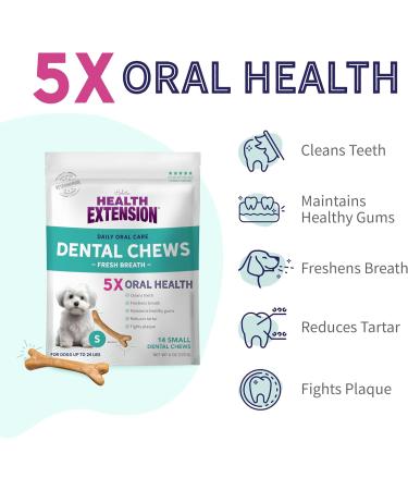 Health Extension Fresh Breath Dental Bones for Dogs - 14 Small Bones for Dental Health & Puppy Training  - Buy Online on GoSupps.com