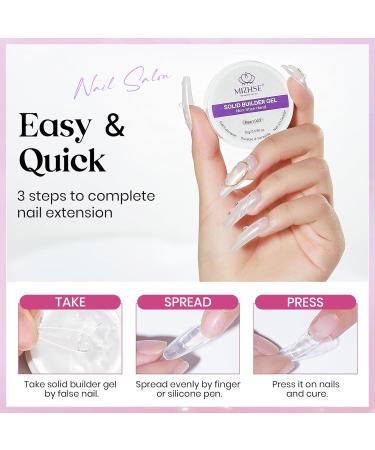  MIZHSE MIZHSE 2-Pack of 3D Clear and Pearly White Gel for Nail Art Strong Builder Gel Nail Glue for Tips and Extensions 15g - Buy Online on GoSupps.com