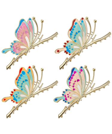 4 Pcs 4.3 Inch Butterfly Hair Claw Clips  Large Non Slip Strong Cute Metal Claw Clip Sparkly Flying Butterfly Hairpin Butterfly Clamps Butterfly Hair Accessories for Women Girl Gifts - Buy Online on GoSupps.com