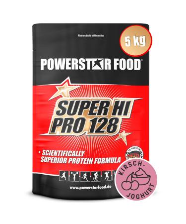 Powerstar Super Hi Pro 128 |Multi-component protein powder Cherry yoghurt 5kg |Highly possible biological value |Protein powder with 79% protein i.tr.|Protein shake for building muscle cherry yoghurt 5 kg (1 Pack)