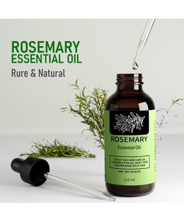 Rosemary Oil Hair & Silicone Scalp Massage Brush for Healthy Hair Growth 118ml - Buy Online on GoSupps.com