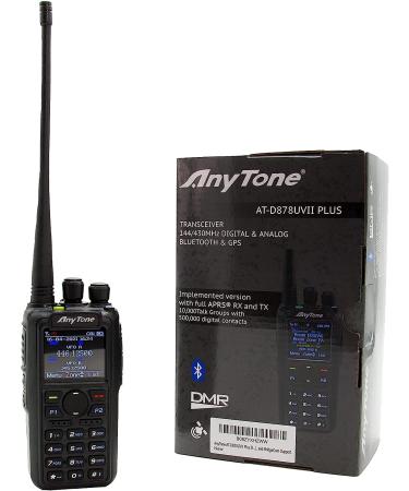 AnyTone AT-D878UVII Plus 7W VHF 6W UHF DMR/Analog Radio with Free $97 Training Course & Bluetooth PTT - Buy Online on GoSupps.com