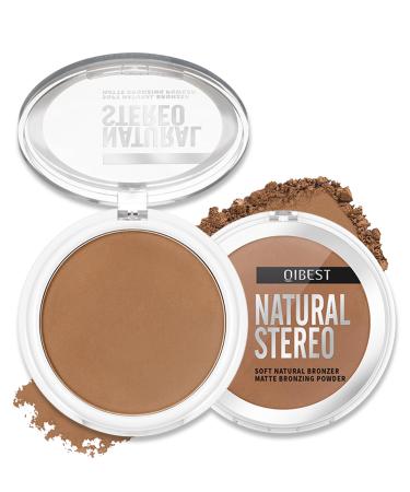 Erinde Bronzer Pressed Powder Matte Bronzer Face Powder Natural Contour Makeup Lightweight Blends Easily Longwear Facial Compact Bronzing Powder for Contouring and Sun Kissed Makeup Finish 01 01#