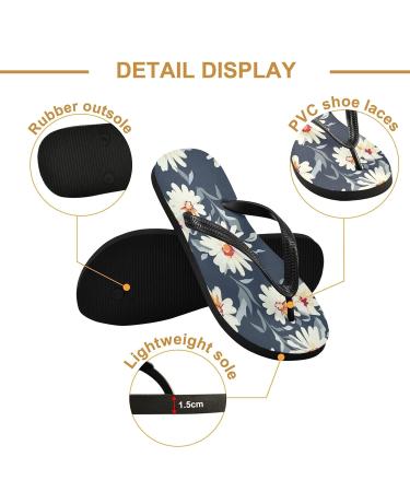 Mnsruu Daisy Flip Flops for Home Hotel Spa & Travel | Stylish Comfort for Men & Women - Buy Online on GoSupps.com