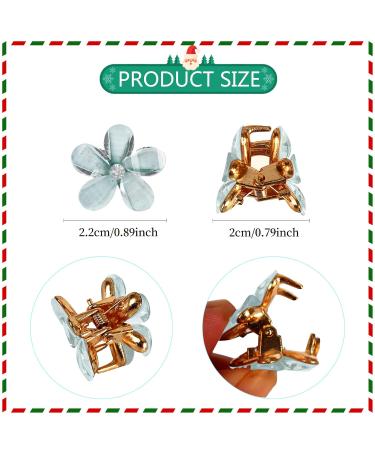 10 Mini Diamond Hair Clips - Small Flower Hair Jewelry for Women & Girls | Perfect for Parties Weddings & Everyday Style - Blue - Buy Online on GoSupps.com