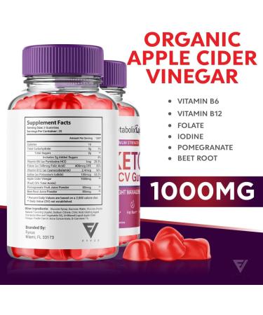 Metabolix Labs Keto ACV Gummies - Advanced Weight Loss Support with 1000MG Apple Cider Vinegar Folate Beet Root & Pomegranate (60 Gummies) - Buy Internationally - Buy Online on GoSupps.com