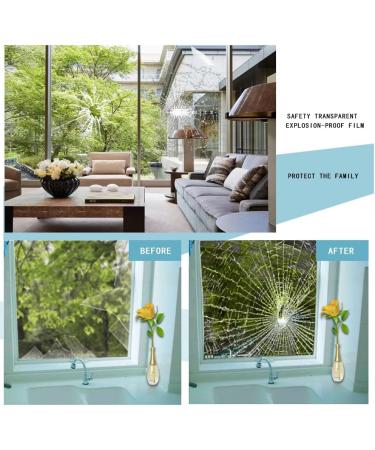 LCFILM 2MIL Clear Safety Window Film UV Blocking Security Window Glass Protection Sticker Self Adhesive Glass Film 17.5Inch x 10Feet - Buy Online on GoSupps.com