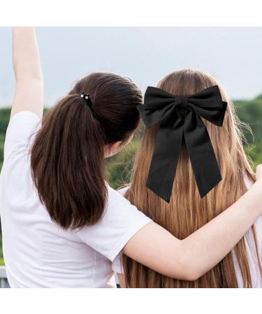 1 Large Bow Hair Clip 2 Black Hair Ties Bow Hair Accessories Black Hair Bow Hair Accessories For Women Black Hair Bows Bow Clips For Girls - Buy Online on GoSupps.com