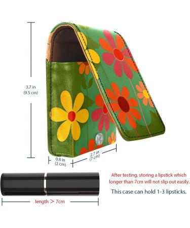 Travel Lipstick Organizer Case | Portable Makeup Bag with Mirror | Floral Design on Green | Shop Internationally - Buy Online on GoSupps.com