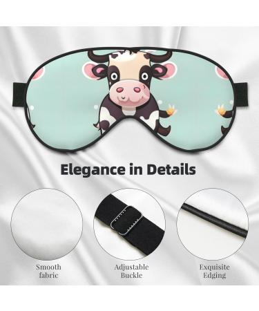 Shop Cute Black Cow Print Unisex Eye Mask | Soft Comfortable Light-Blocking Sleep Mask for Better Sleep - Buy Online on GoSupps.com