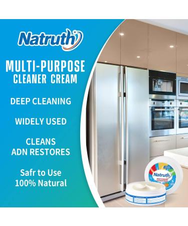 NATRUTH Kitchen Paste with Sponge Stainless Steel Cleaning Paste Rapidly Degreasing Household Miracle Cleaner for Kitchen Counter Oven Surfaces Cooker Tops Multi Surface Cleaner (300g) - Buy Online on GoSupps.com