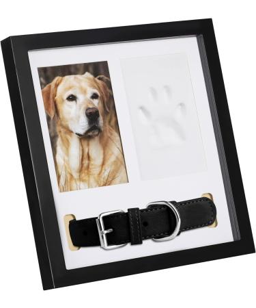Navaris Pet Paw Print Kit Frame - 3-in-1 - Dog Paw Print Kit - Cat Paw Print Clay Kit for Home Decoration - Puppy Photo Frames for Wall Hanging and Decor Black - Buy Online on GoSupps.com