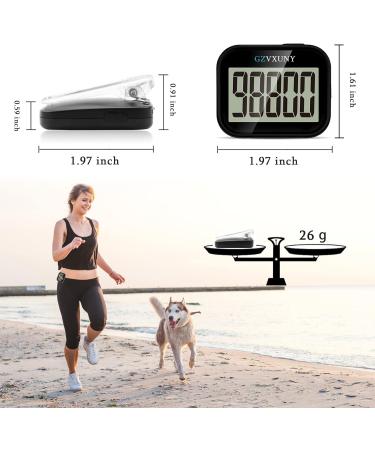 Buy GZVXUNY 3D Pedometer with Clip - Large LCD Display Simple Design No App Needed | Best Black Walking Pedometer for Accurate Step Tracking - Buy Online on GoSupps.com