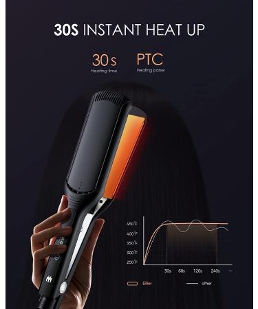 Elilier 2.20 Hair Straightener for Thick Hair | Extra Wide Flat Iron | Adjustable Temperature | Fast Heating | Ceramic Coated Panel - Buy Online on GoSupps.com