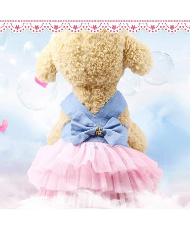 Petyoung Dog Princess Dress Pet Bowknot Fairy Mesh Dress Apparel Costume Clothing Tutu Skirt for Dog Cat XL - Buy Online on GoSupps.com
