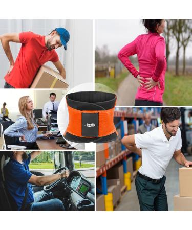 Innoti Back Band for Men & Women - Lumbar Support Belt - Compression with Double Adjustment Straps - Orange XXL (107-123 cm) - Ideal for Sports & Work - Buy Online on GoSupps.com