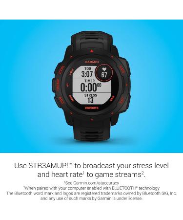Garmin Instinct Esports Edition Gaming Smartwatch | Stream Stress Level & Heart Rate | Black Lava - Buy Online on GoSupps.com