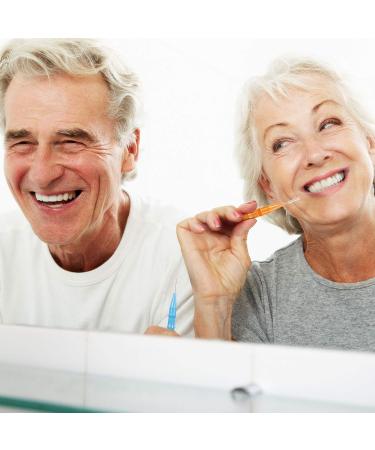 Interdental Brush Toothpick - Toothed Dental Cleaning Tool with Storage Box | Red Blue Green Orange | Ideal for Oral Care - 40 Pack - Buy Online on GoSupps.com