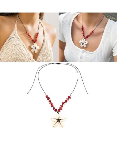 Buy Oralgos Fashionable Mussel Flower Necklace - Ethnic Adjustable Choker Statement Jewelry with Jade & Turquoise - Buy Online on GoSupps.com