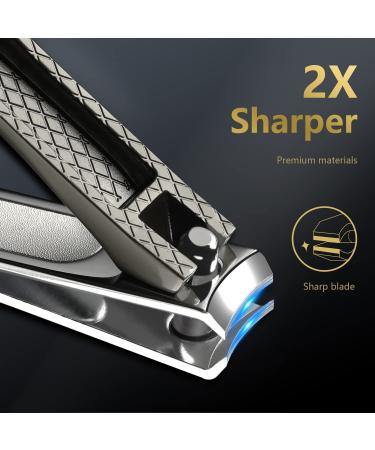 Stainless Steel Nail Clippers Set for Thick or Ingrown Nails - 3PCS Professional Nail Trimmer for Men and Women - Includes Fingernail & Toenail Clippers - Extra Sharp and Durable (1pcs Black) - Buy Online on GoSupps.com